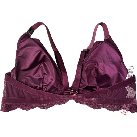 NWT Victoria Secret Front Close Bralette Bra Racerback Adjustable Strap Wine LG - Picture 6 of 6